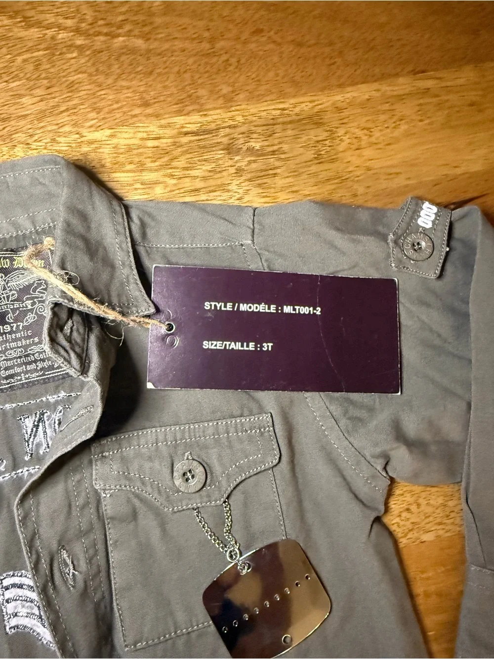 NWT Vintage Chams Raw Denim Military Style Jacket